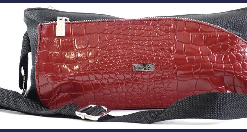 VIA55 női keresztpántos táska széles fazonban, rostbőr, vörös nagymeretunoitaska.hu a