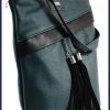 VIA55 női keresztpántos táska ferde zsebbel, rostbőr, zöld nagymeretunoitaska-hu b