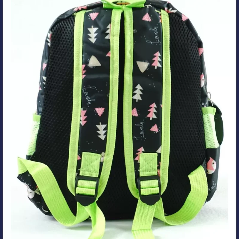 Gyerektáska kisállatos mintával, poliészter, fekete nagymeretunoitaska-hu 3