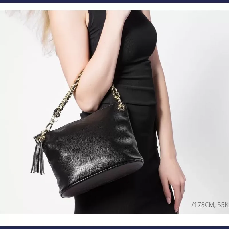 Láncos női válltáska, bőr, szürke nagymeretunoitaska-hu 4