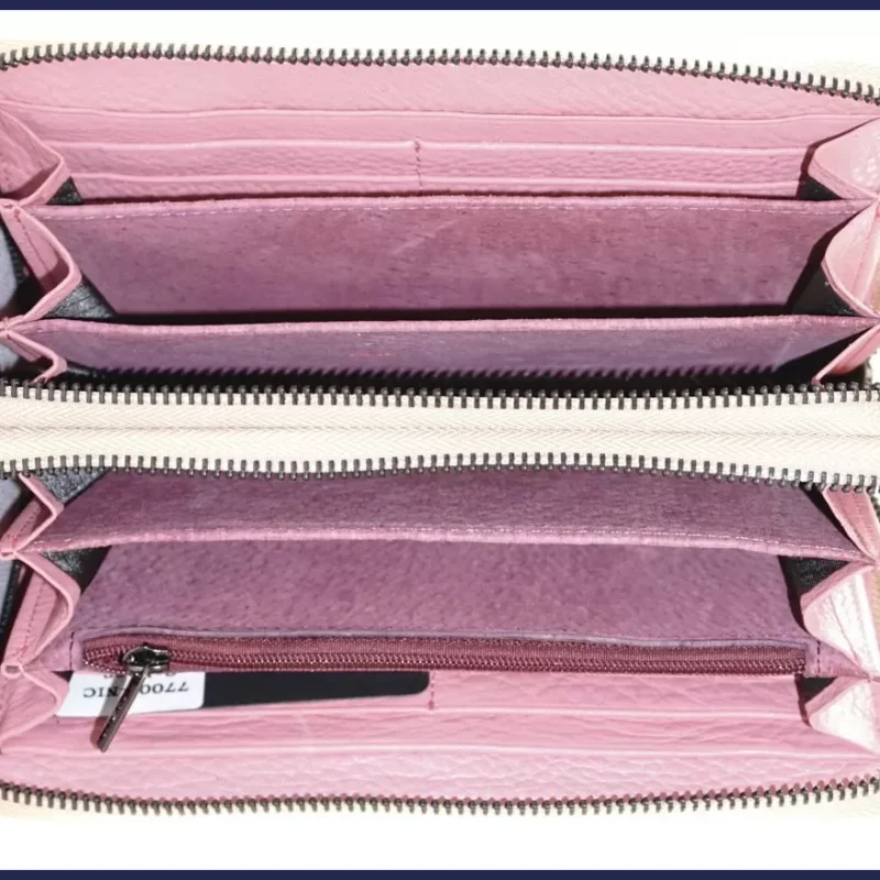 Lorenti duplarekeszes női bőr pénztárca, rózsaszín nagymeretunoitaska-hu 4