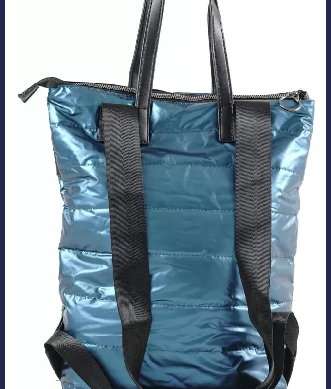 Női hátitáska (kézitáskaként is hordható), vízhatlan, kék nagymeretunoitaska-hu 3