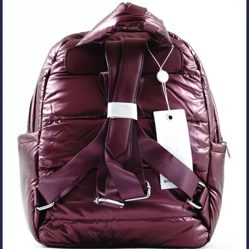 Silvia Rosa női hátitáska vízhatlan anyagból steppelt mintával, bordó nagymeretunoitaska-hu 3