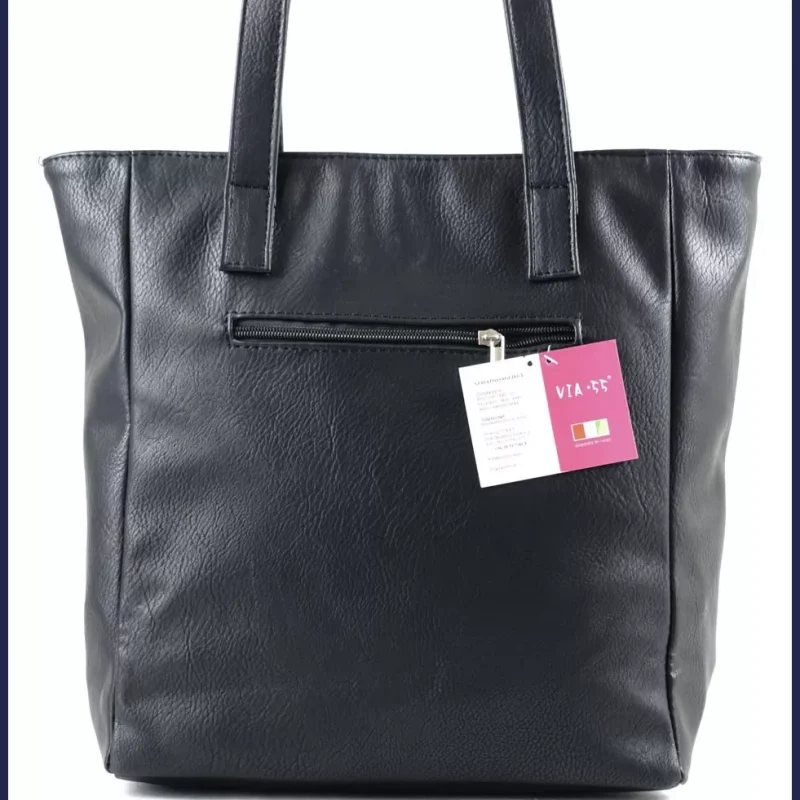 VIA55 nagyméretű válltáska, színes betűkkel díszítve, fekete nagymeretunoitaska-hu 3