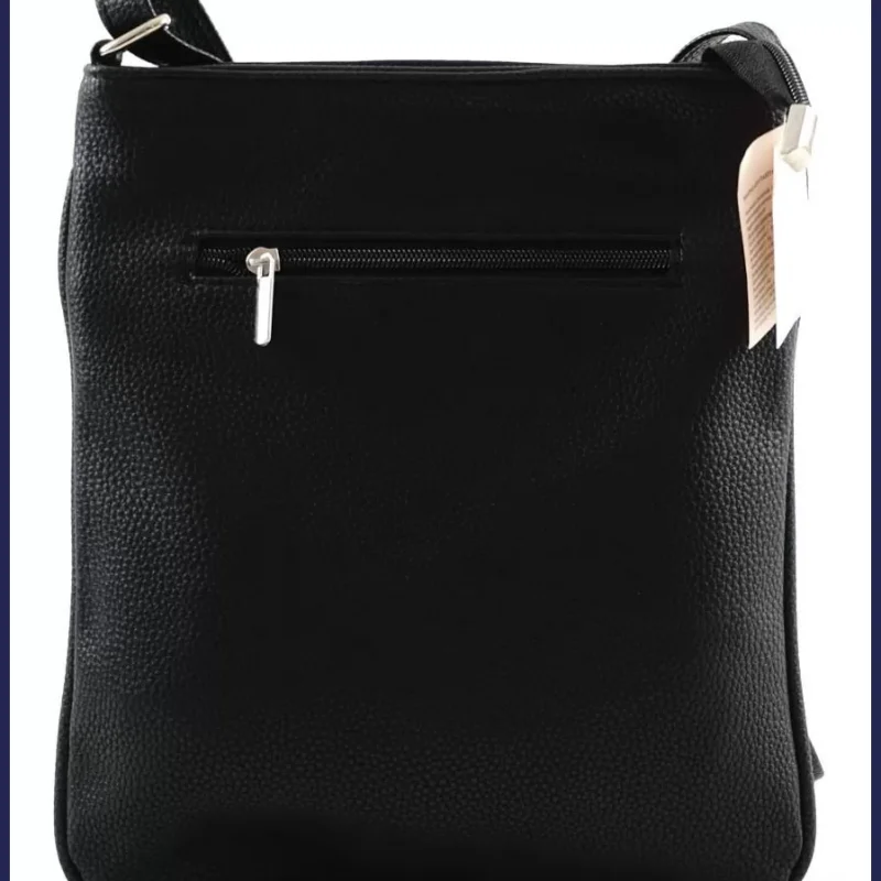 VIA55 női keresztpántos kistáska elöl széles zsebbel, rostbőr, rosé nagymeretunoitaska-hu 3