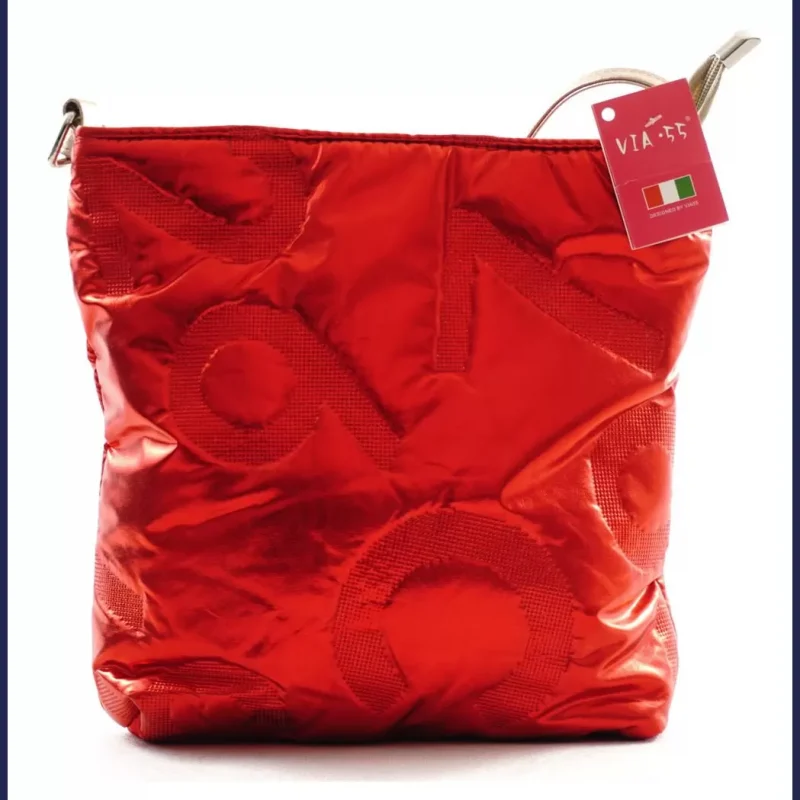 VIA55 női keresztpántos táska vízhatlan anyagból, piros nagymeretunoitaska-hu 3