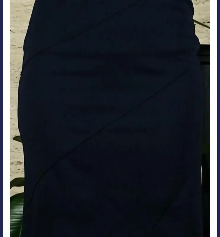 Női elegáns szoknya, sötétkék nagymeretunoitaska-hu 1